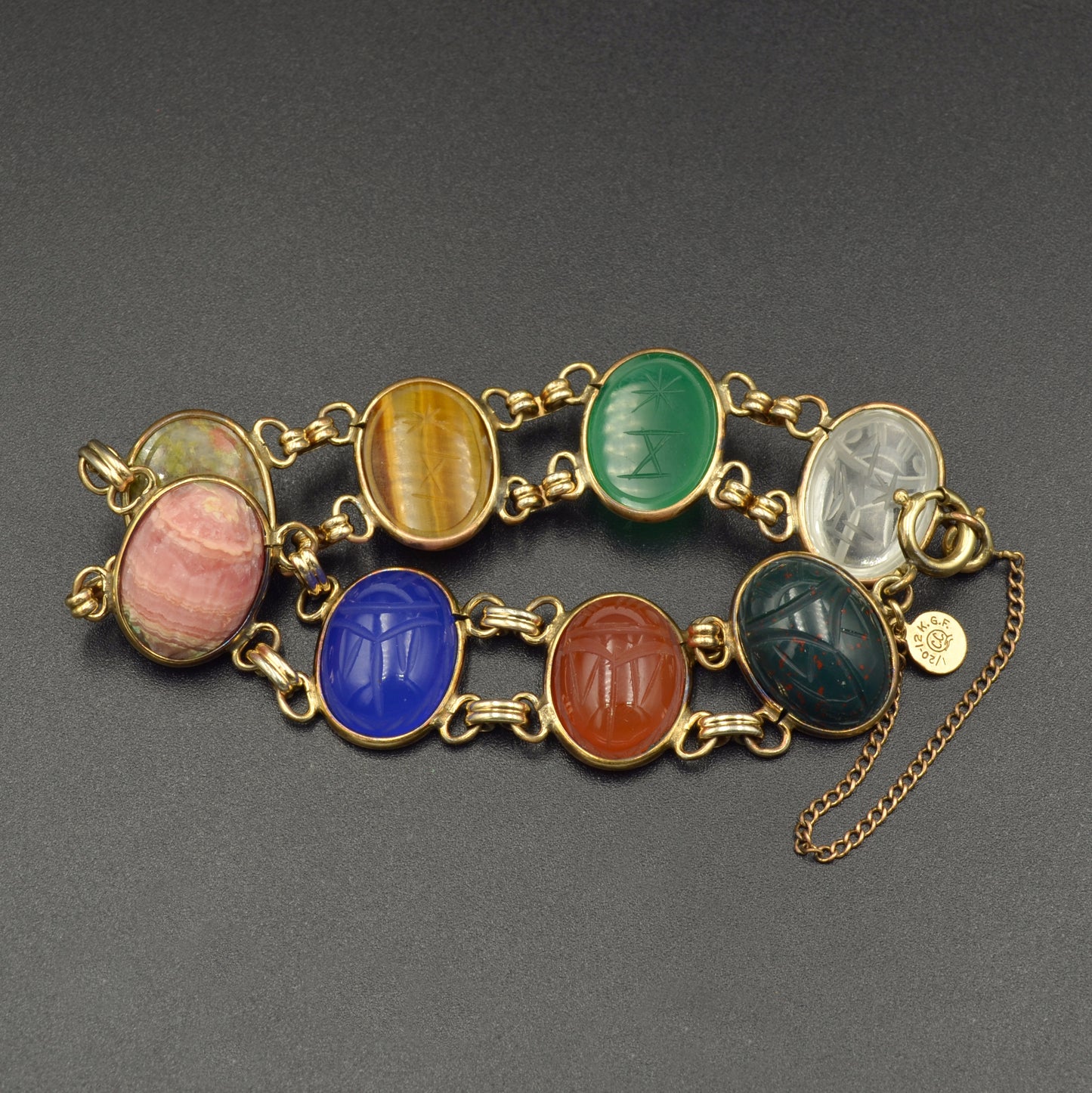 Gemstone Scarab Bracelet I