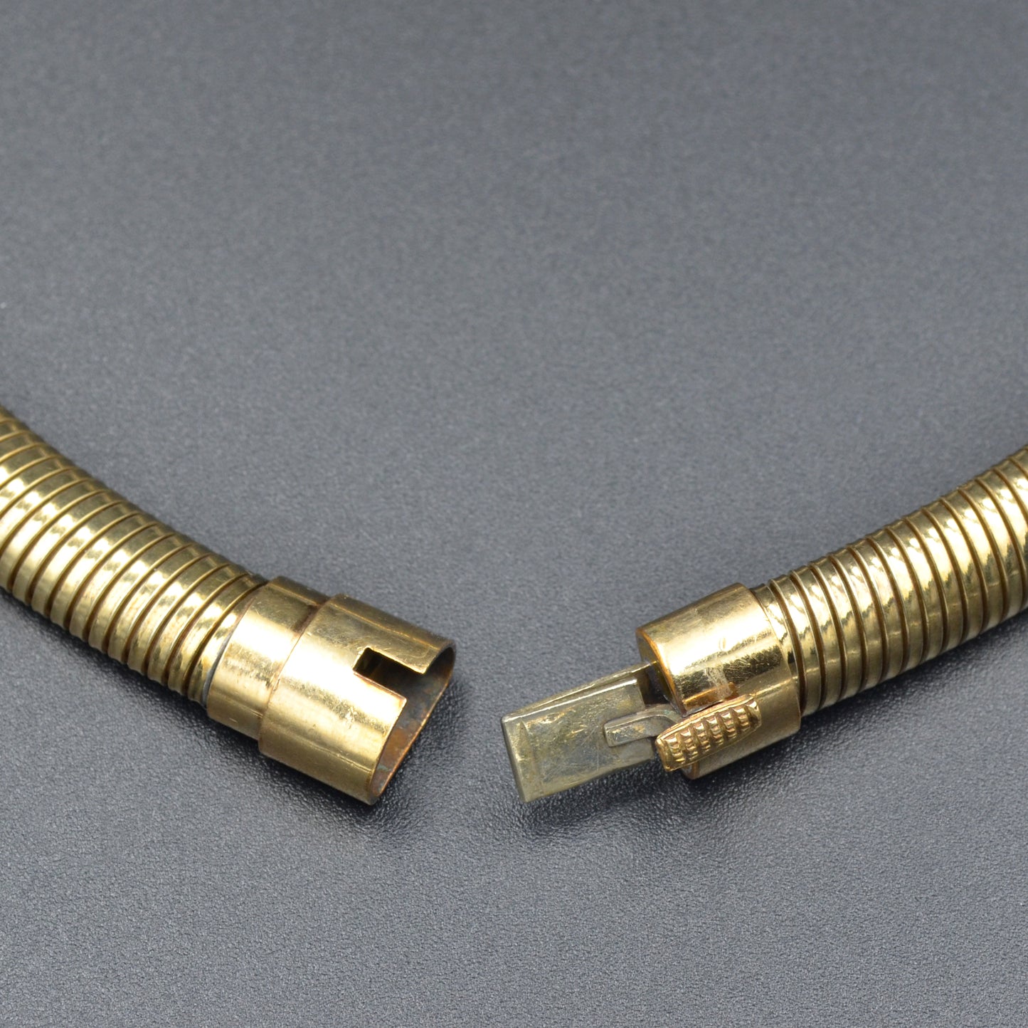 Vintage Gaspipe Tubogas Omega Gold-filled Collar Necklace