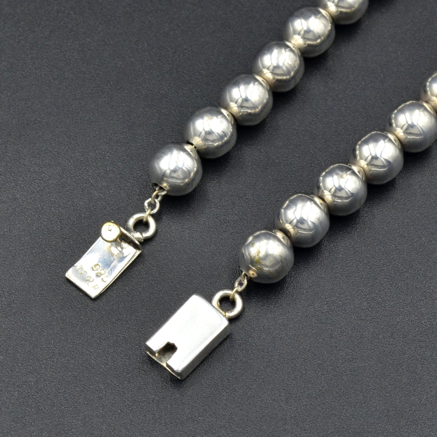 Graduated Silver Beaded Necklace