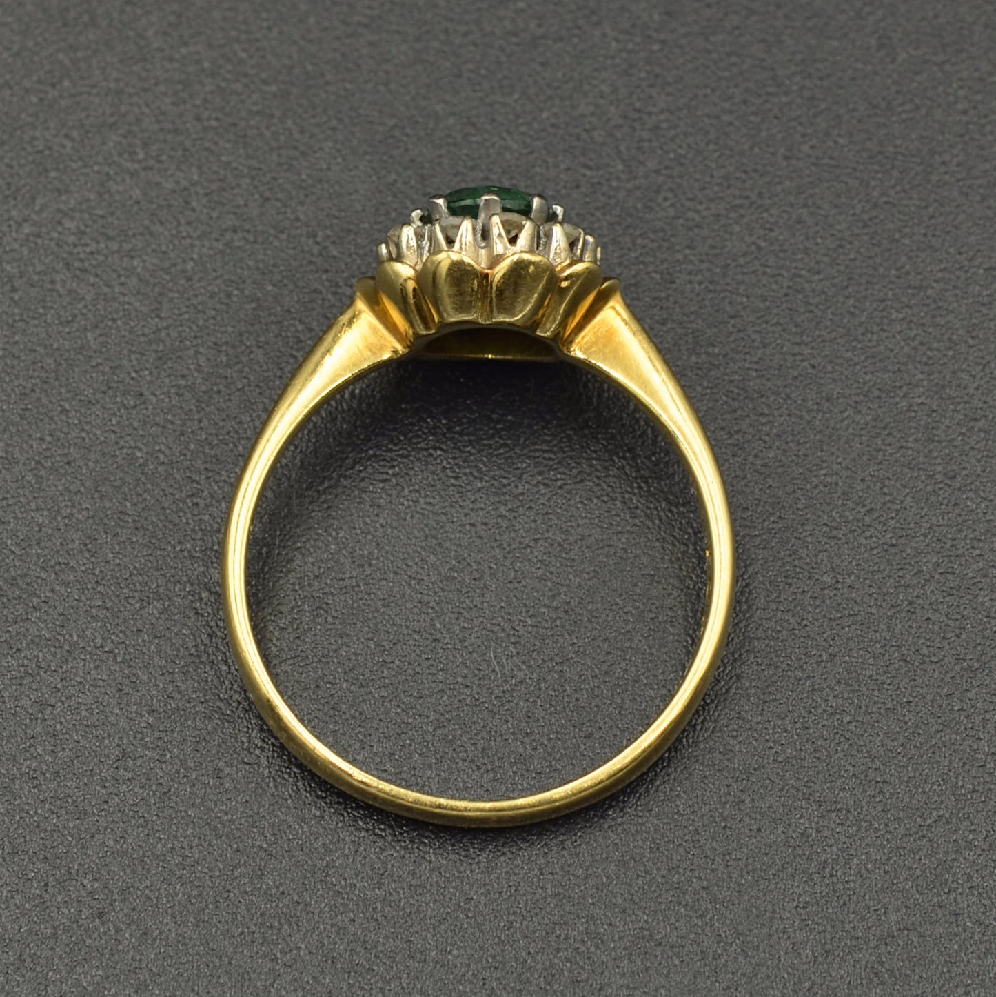 Vintage 18k Gold, Green Tourmaline and Diamond Ring