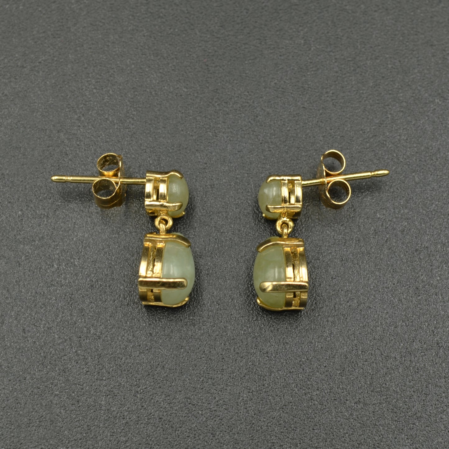 Jade and Gold Drop Earrings