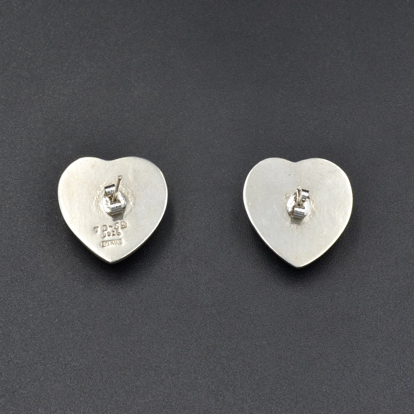 Malachite and Silver Heart Earrings