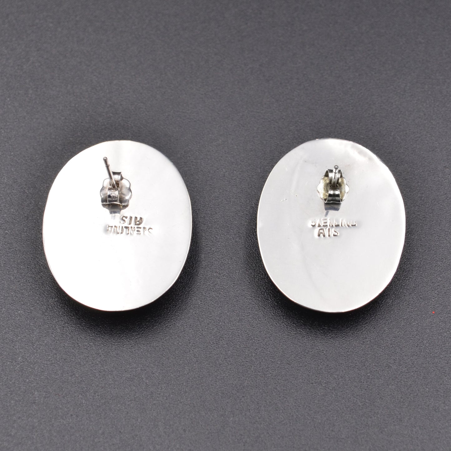 Vintage Southwestern Silver and Malachite Post Earrings