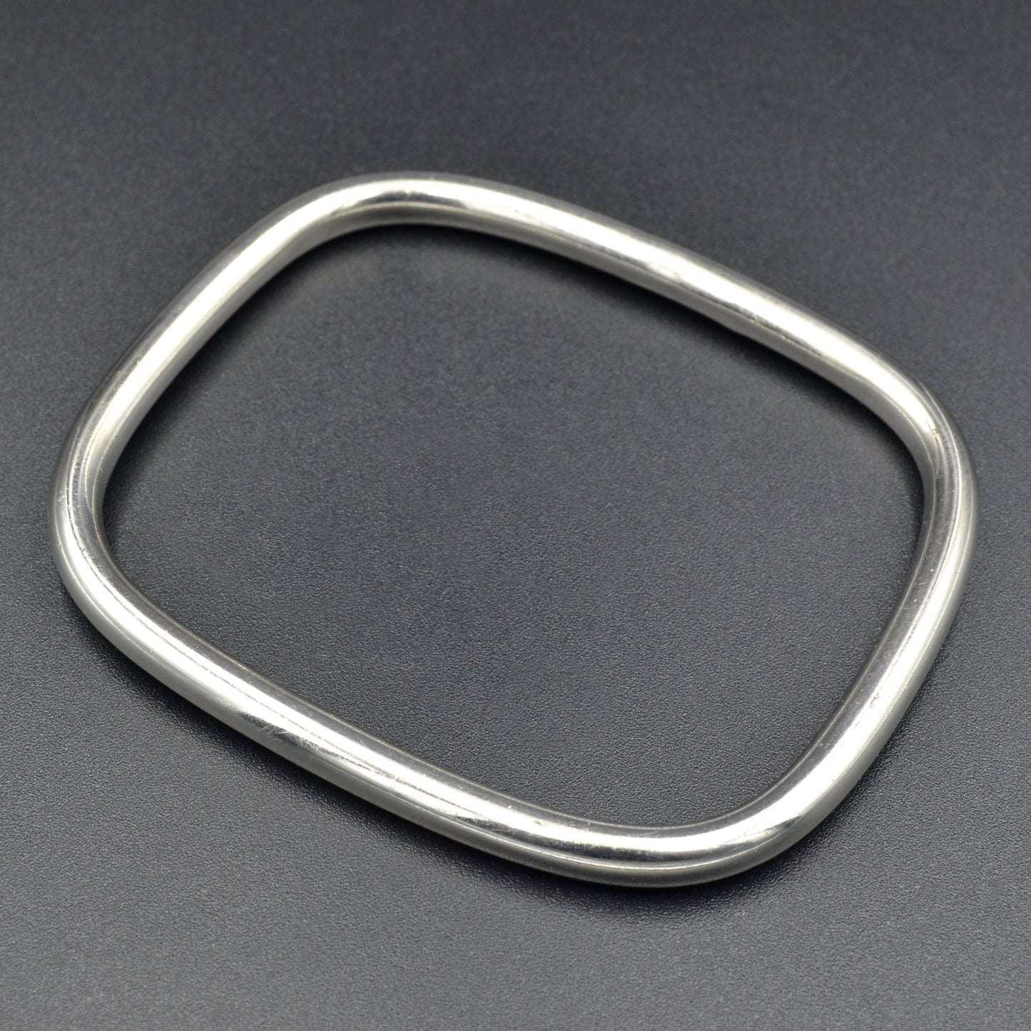 Vintage Artisan Squared Sterling Silver Bangle Bracelet