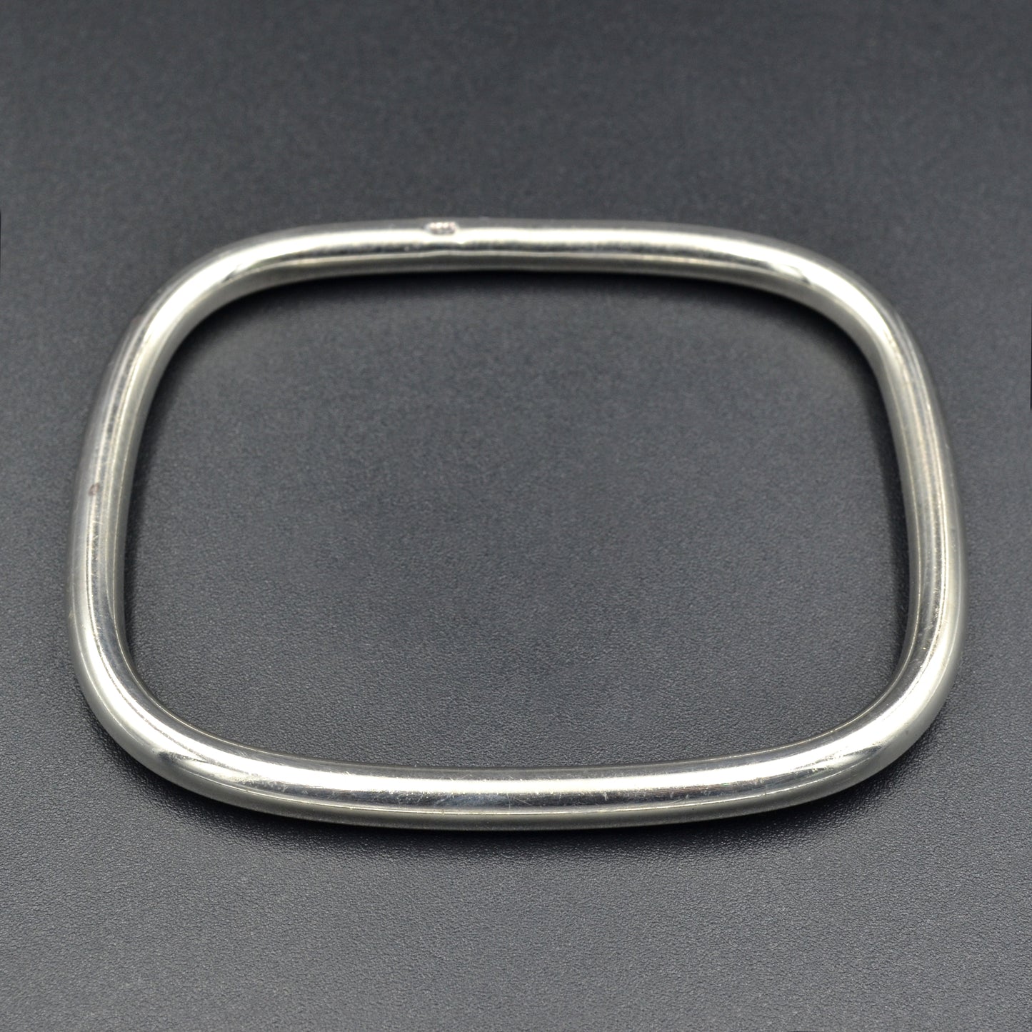 Vintage Artisan Squared Sterling Silver Bangle Bracelet