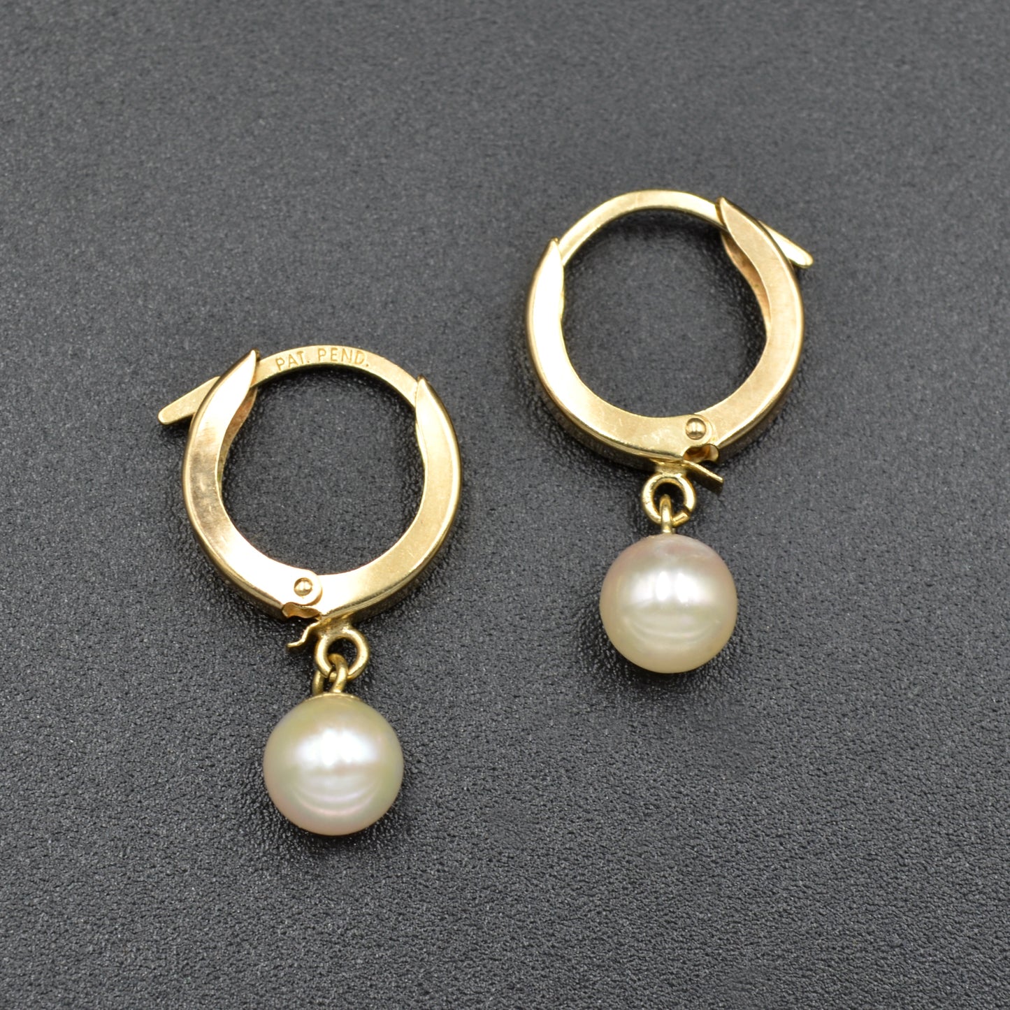 Pearl and Gold Huggie Hoop Earrings
