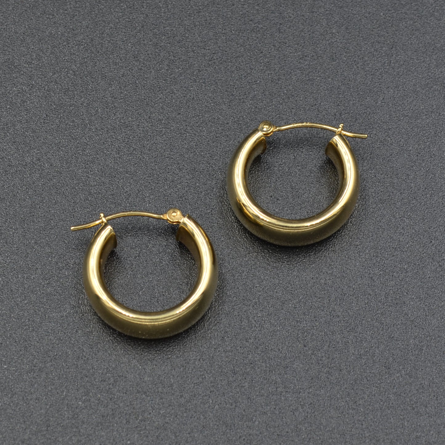 Puffy Gold Hoop Earrings