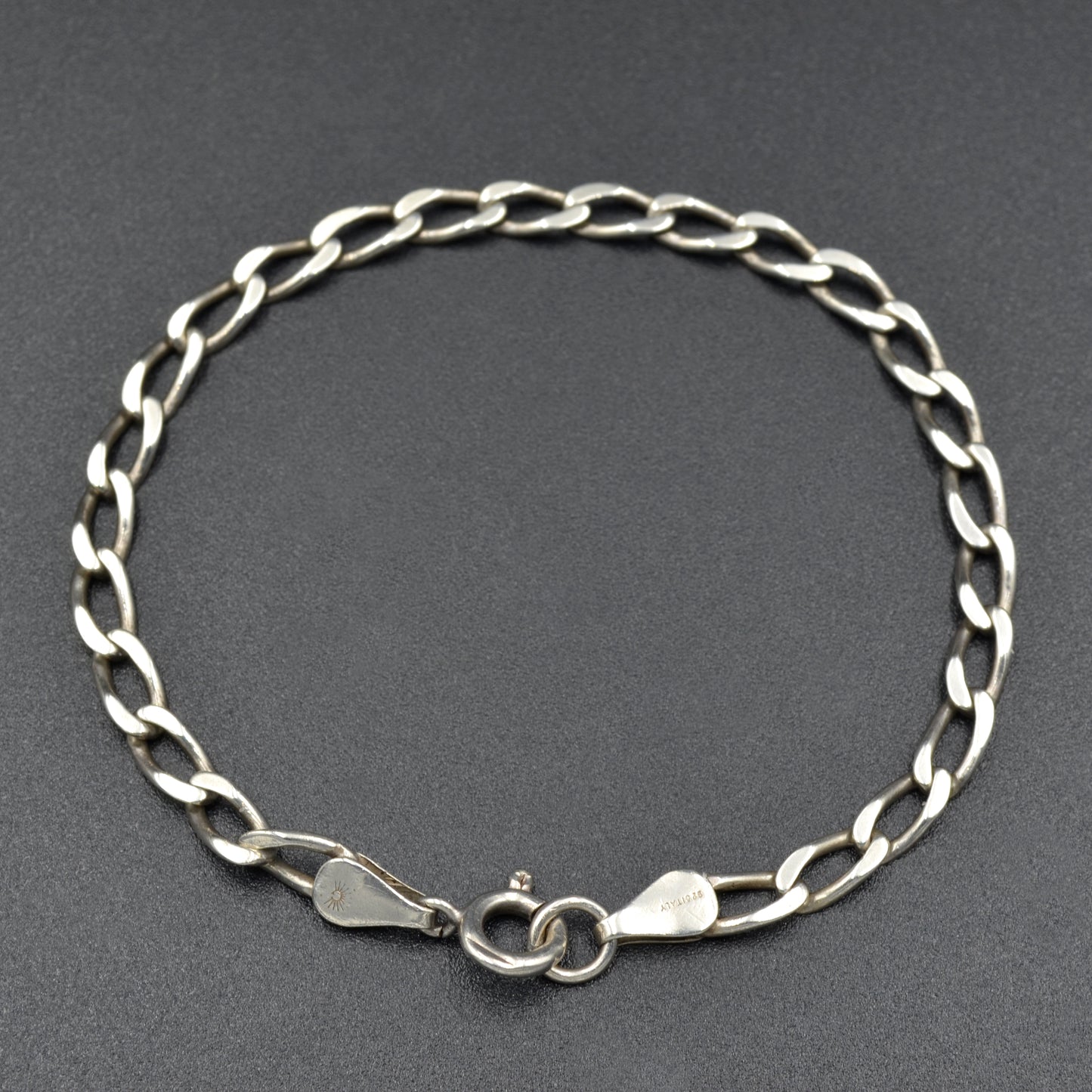 Vintage Sterling Silver Curb Link Bracelet