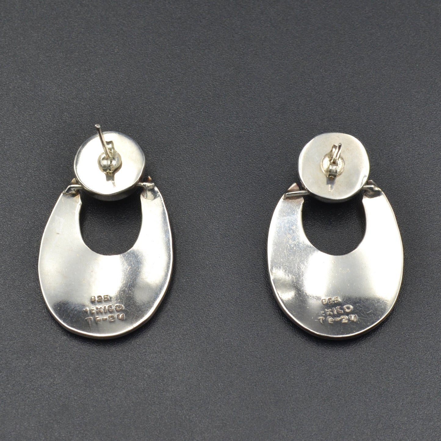 Vintage Artisan Sterling Silver Door Knocker Earrings