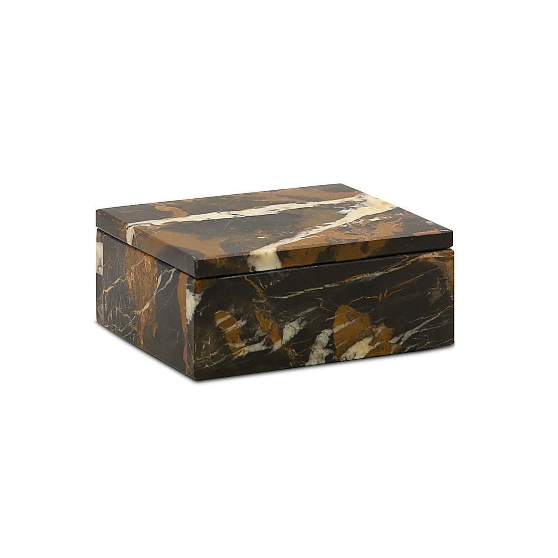 Natural Stone Keepsake Boxes - Black & Gold Marble
