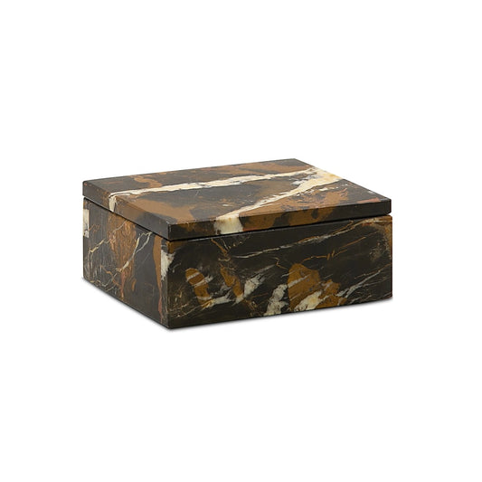 Natural Stone Keepsake Boxes - Black & Gold Marble