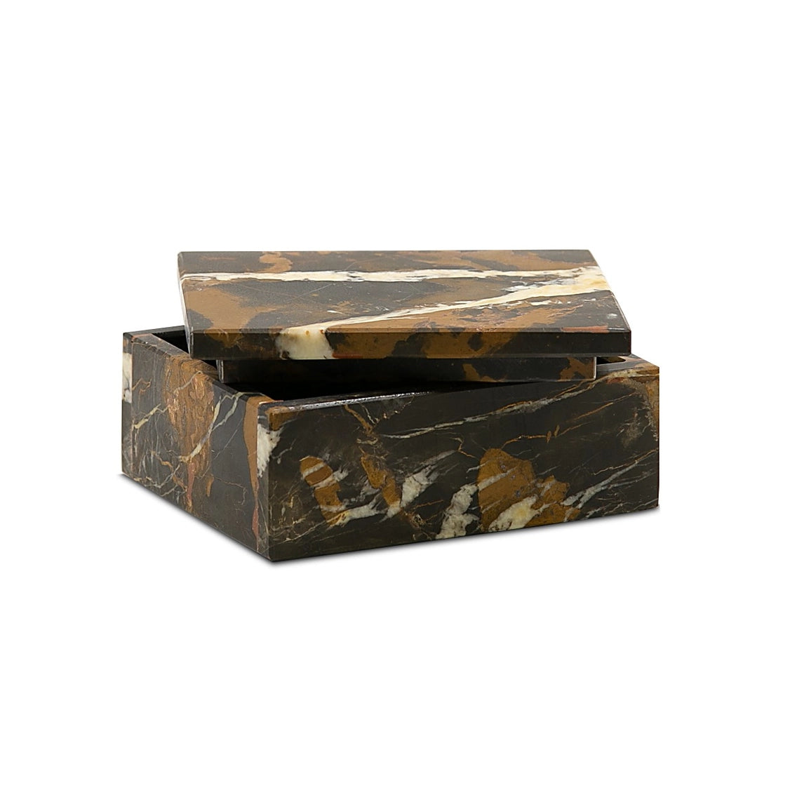Natural Stone Keepsake Boxes - Black & Gold Marble