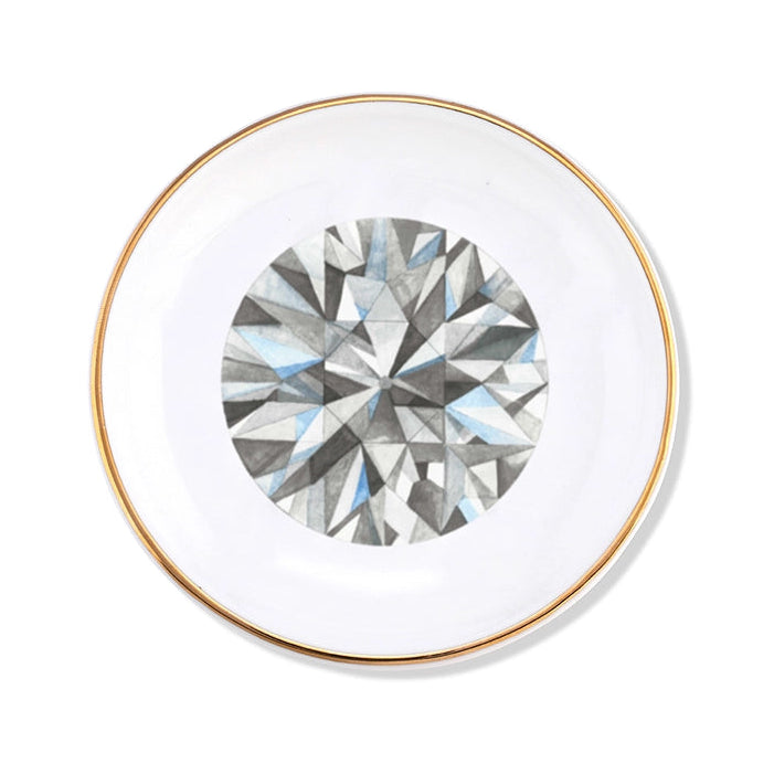 Old European Cut Diamond Ceramic Ring Dish