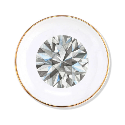 Old European Cut Diamond Ceramic Ring Dish
