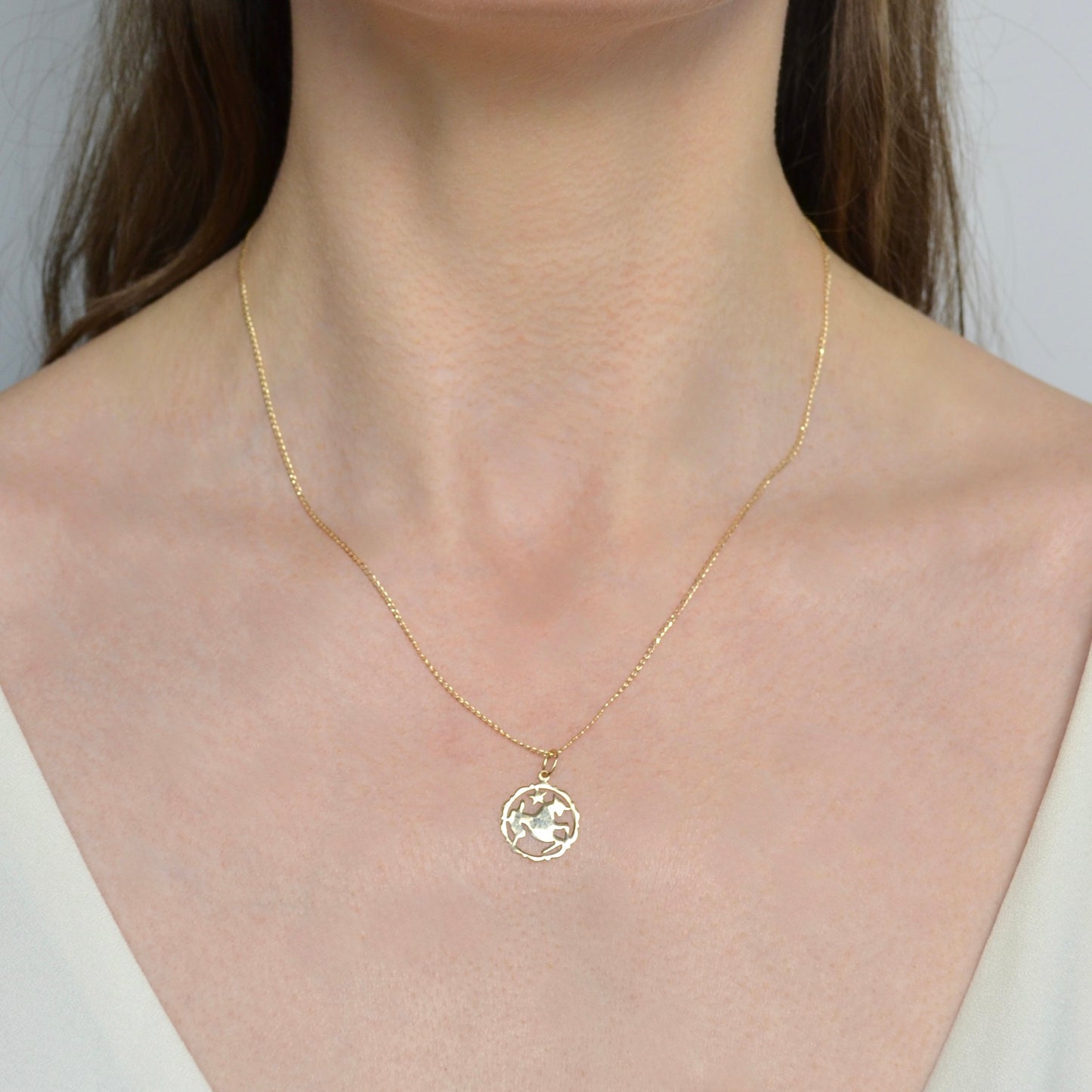 Gold Taurus Pendant Necklace