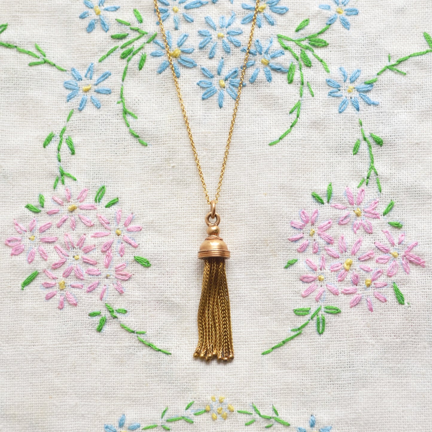 Antique Gold Tassel Necklace I