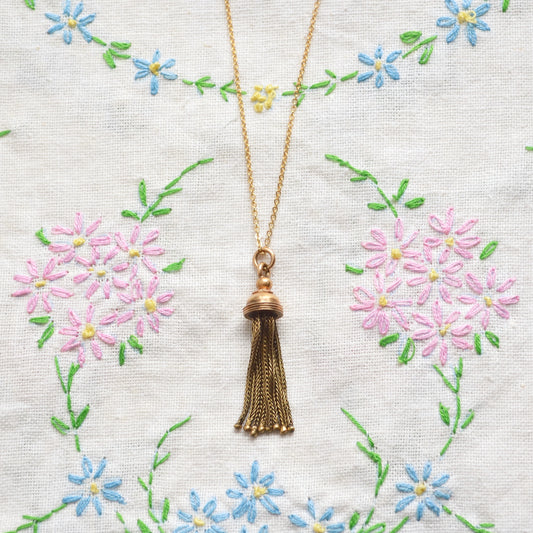 Antique Gold Tassel Necklace II