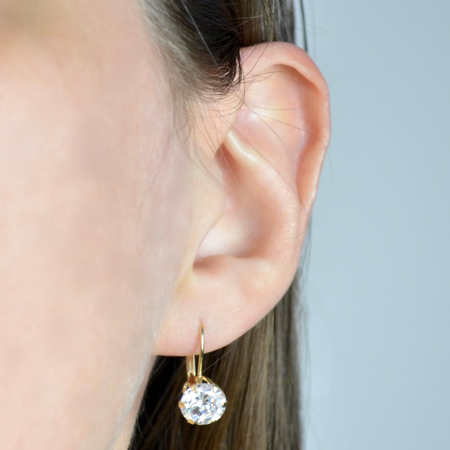 CZ and Gold Earrings