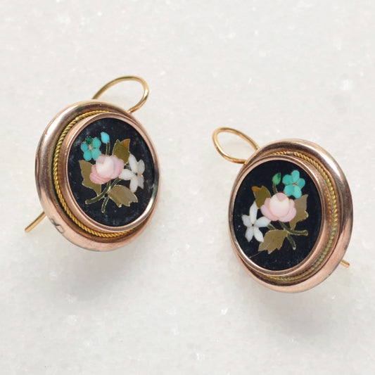 Pietra Dura Flower Earrings