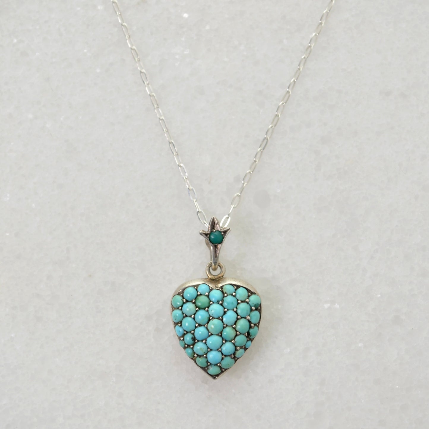 Victorian Turquoise Heart Necklace