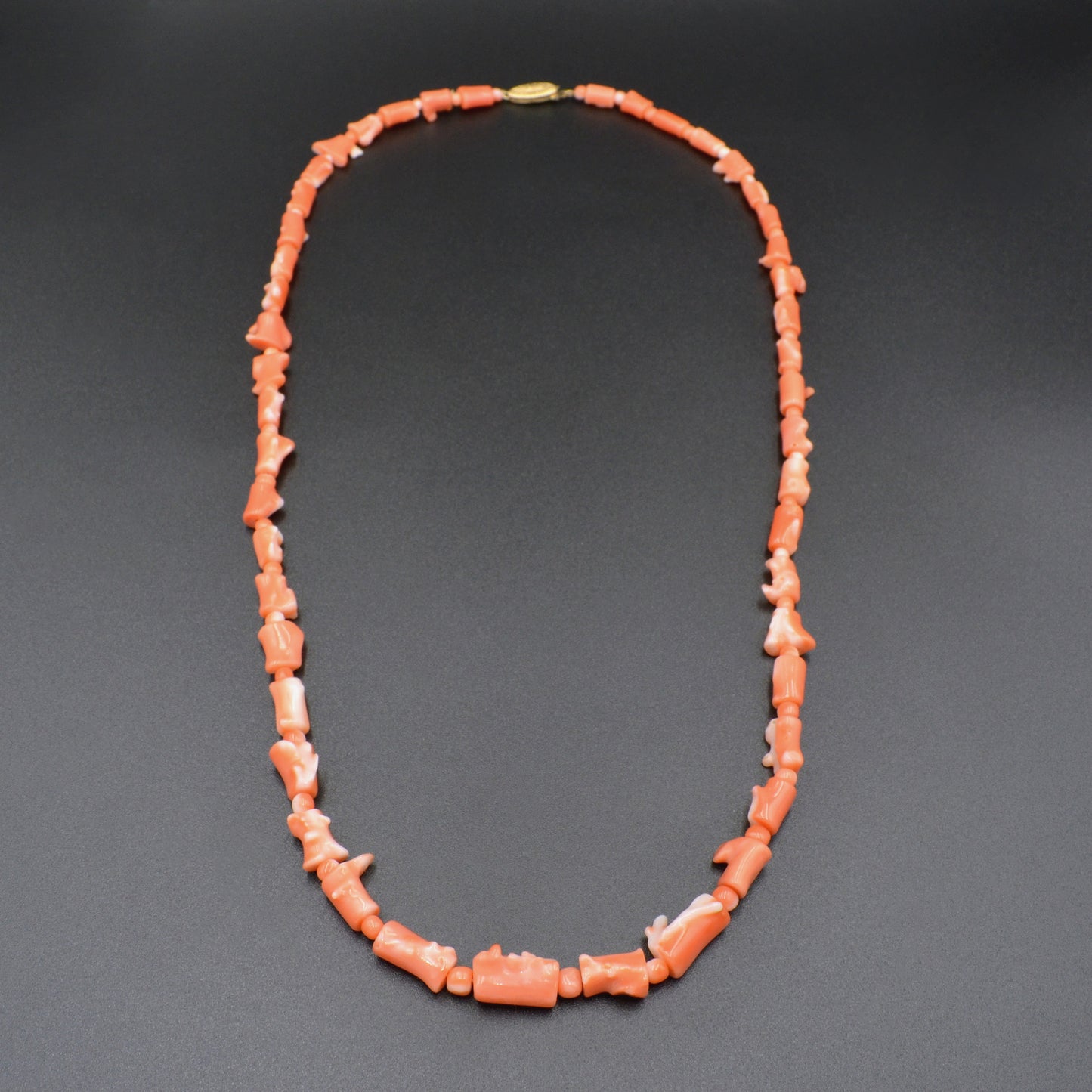 Vintage Coral and 14k Yellow Gold Beaded Necklace