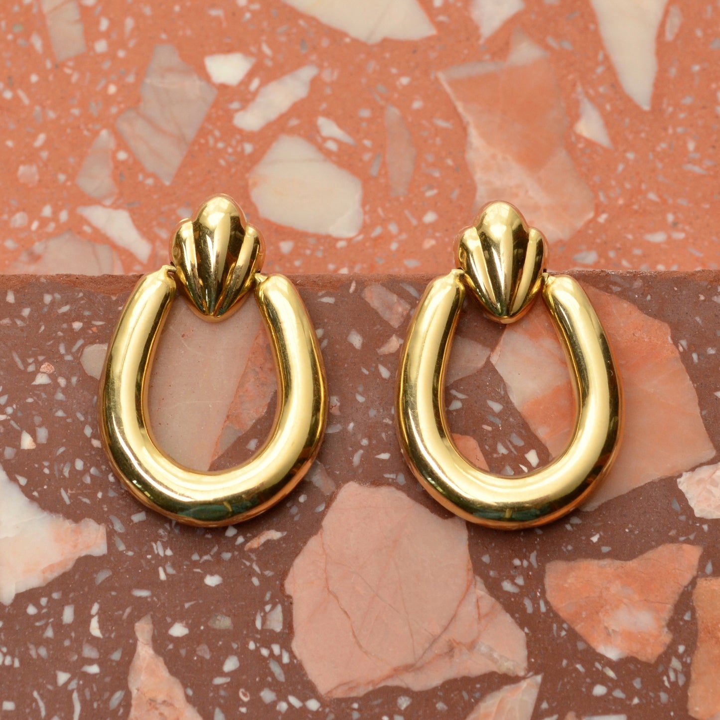 Vintage 14k Gold Door Knocker Earrings