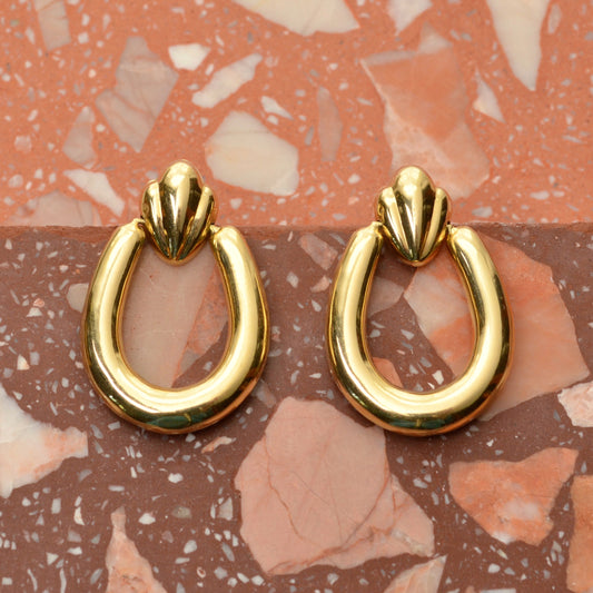 Vintage 14k Gold Door Knocker Earrings