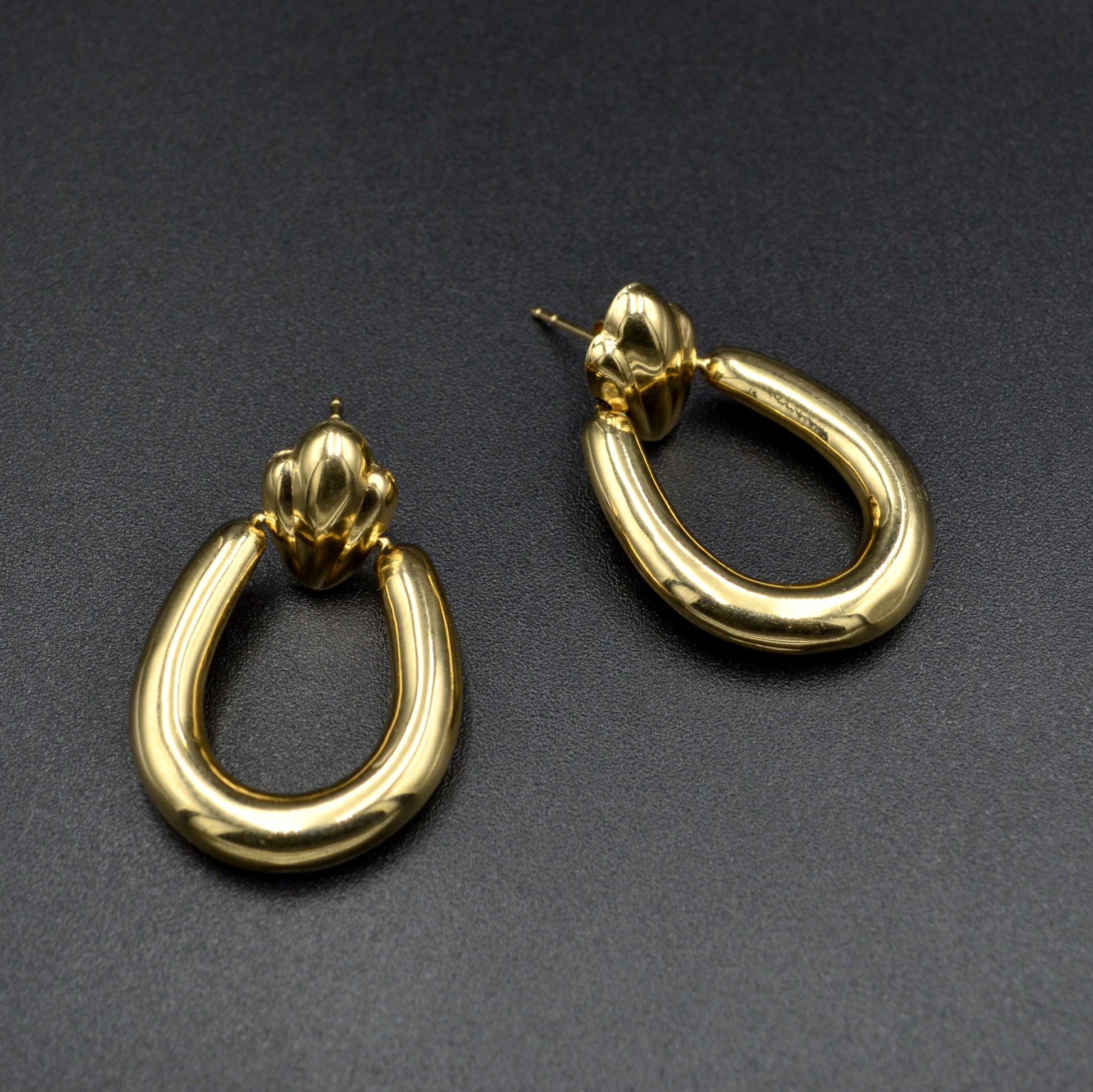 Vintage 14k Gold Door Knocker Earrings