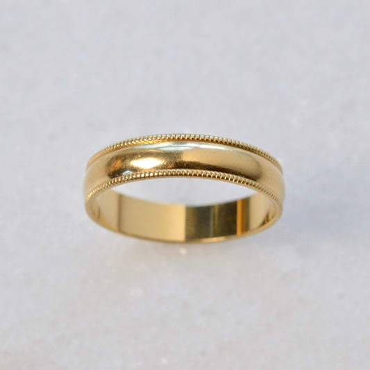Vintage 14k Gold Milgrain Band