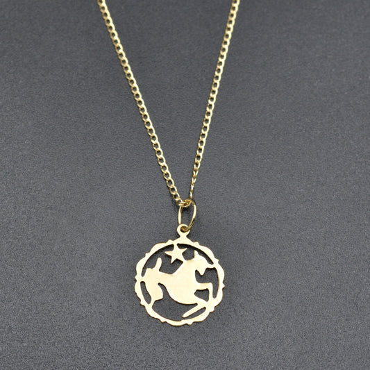 Vintage 14k Gold Taurus Pendant Necklace