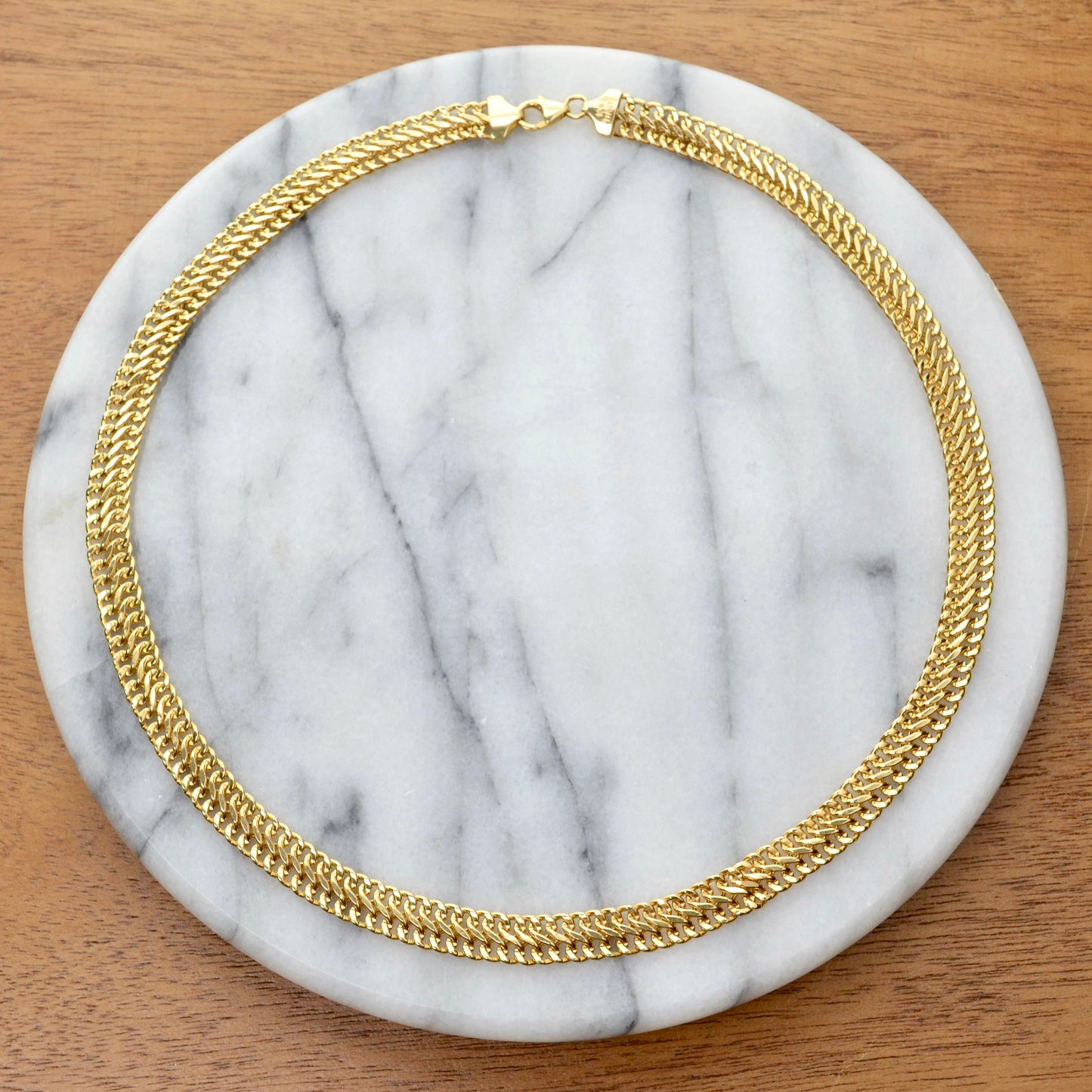 Vintage 14k Gold Woven Chain Necklace