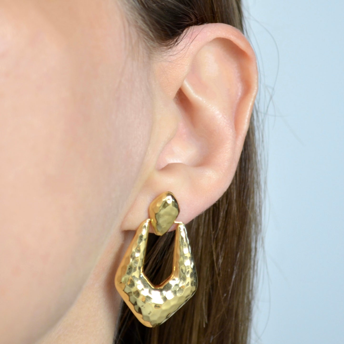 Gold Door Knocker Earrings