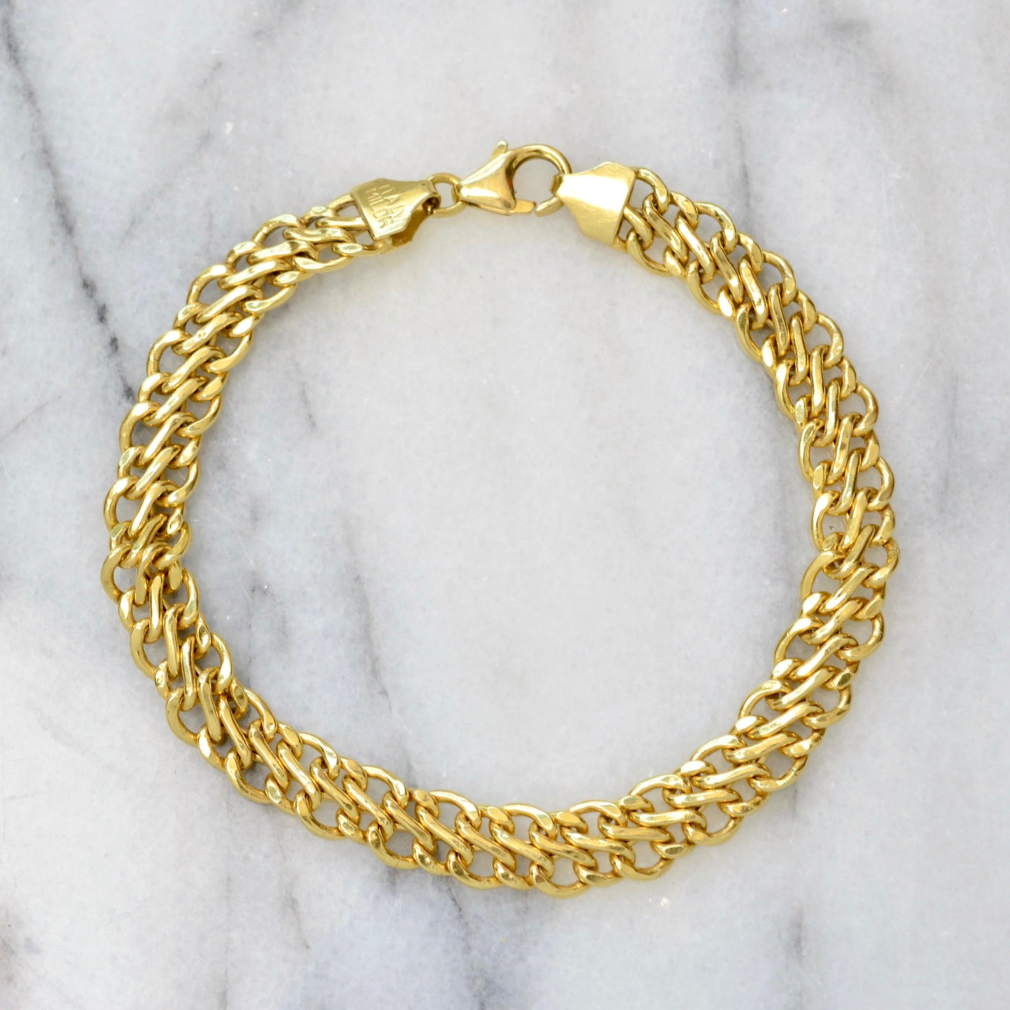 Vintage 18k Gold Woven Chain Bracelet