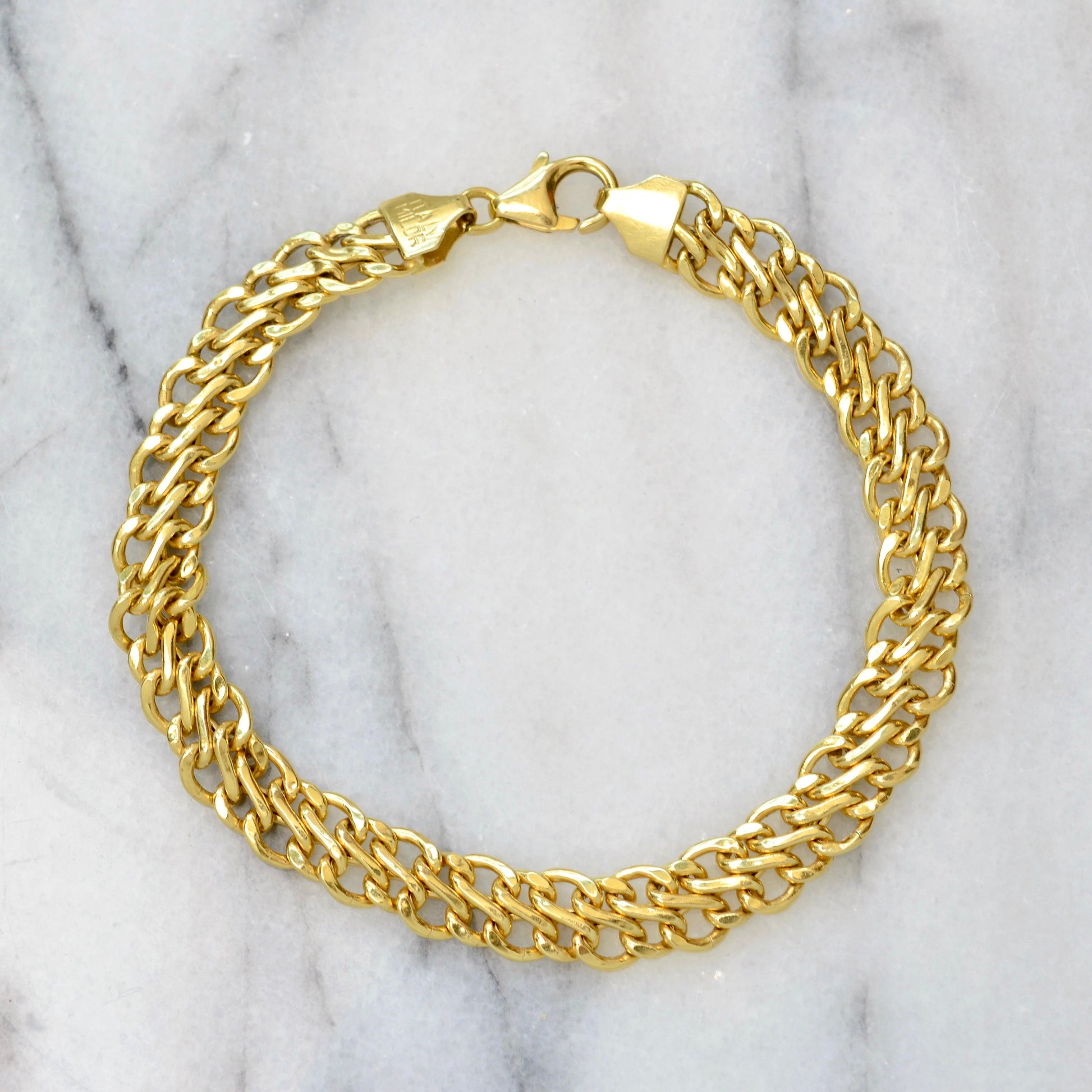 Vintage 18k Gold Woven Chain Bracelet