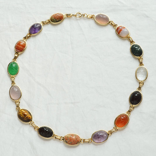 Gemstone Scarab Necklace