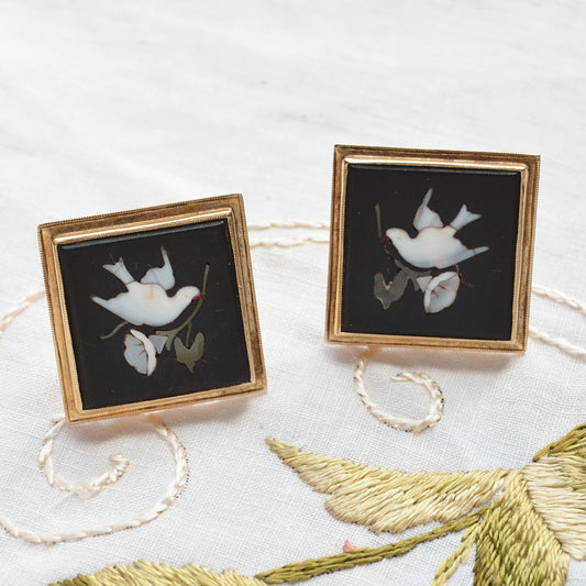 Pietra Dura Dove Earrings