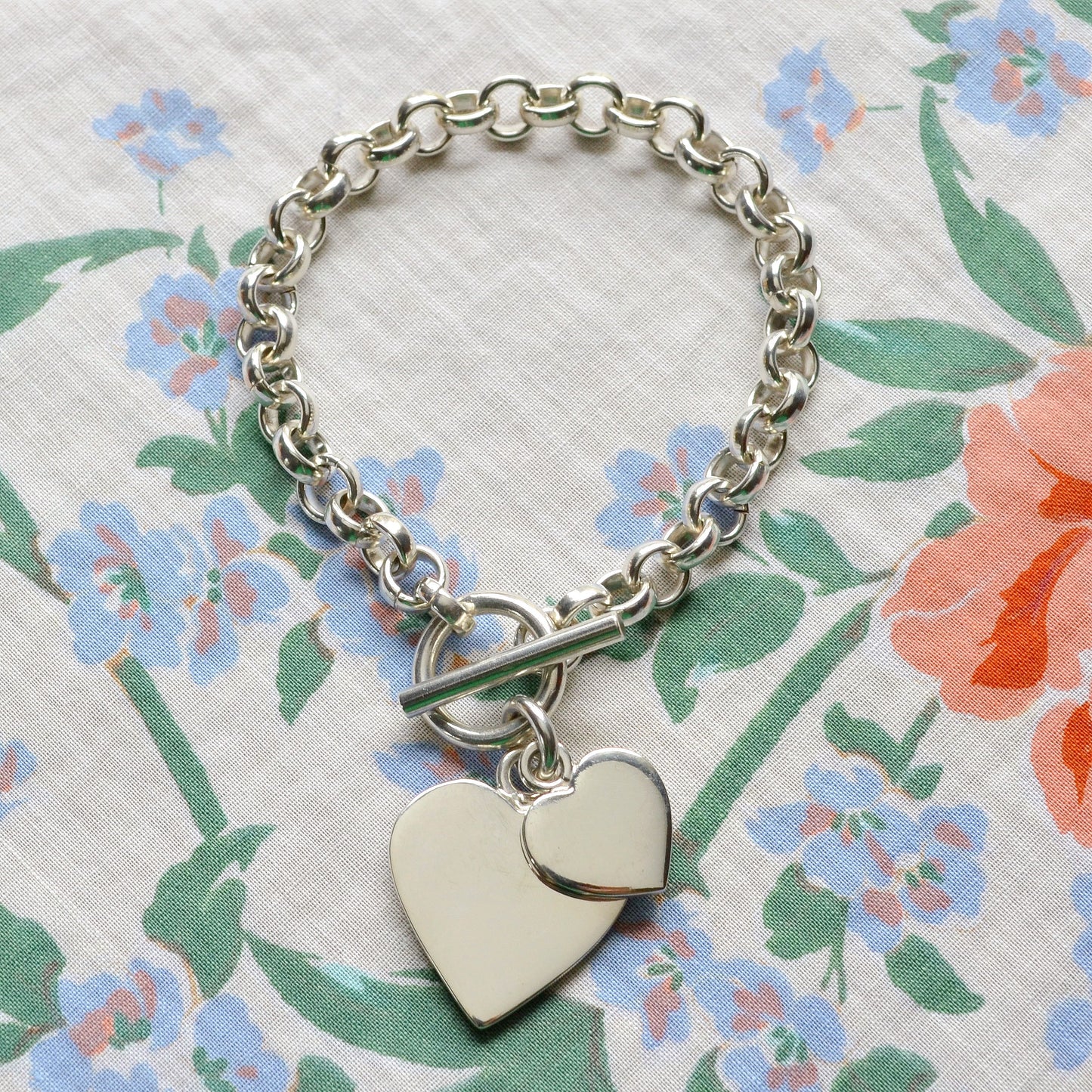 Silver Double Heart Bracelet