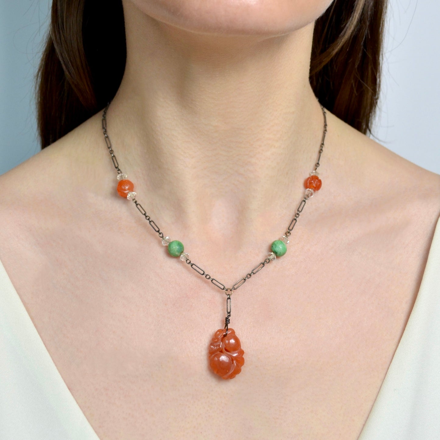 Carnelian and Silver Necklace