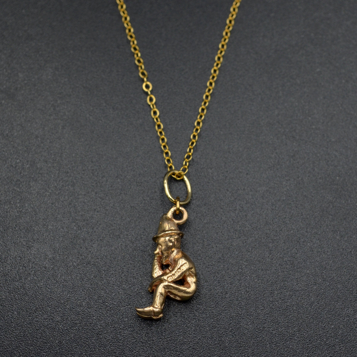 Vintage Gold Gnome Necklace