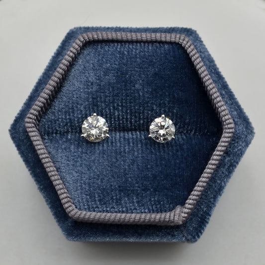 Diamond Post Earrings - 1.00 CTW