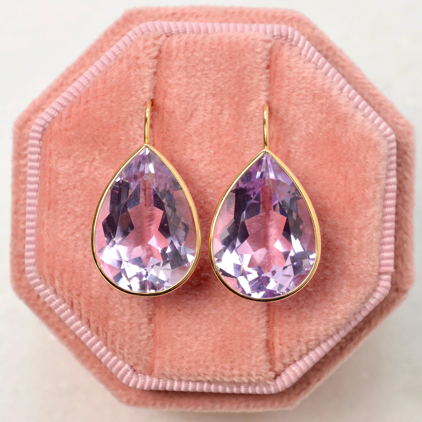 Amethyst and 14k Gold Drop Earrings