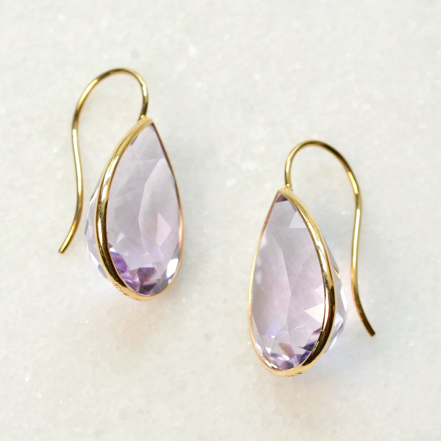 Amethyst and 14k Gold Drop Earrings