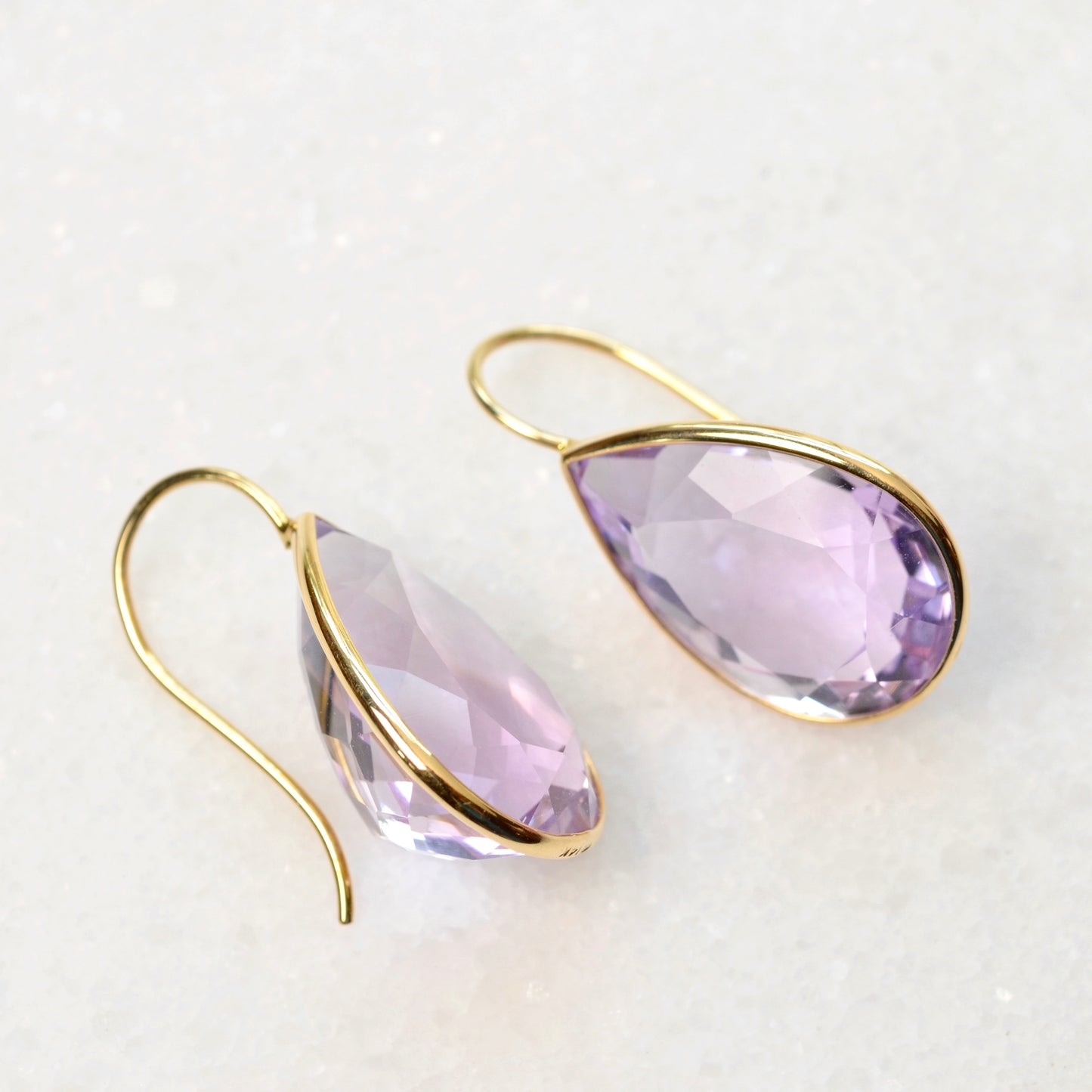 Amethyst and 14k Gold Drop Earrings