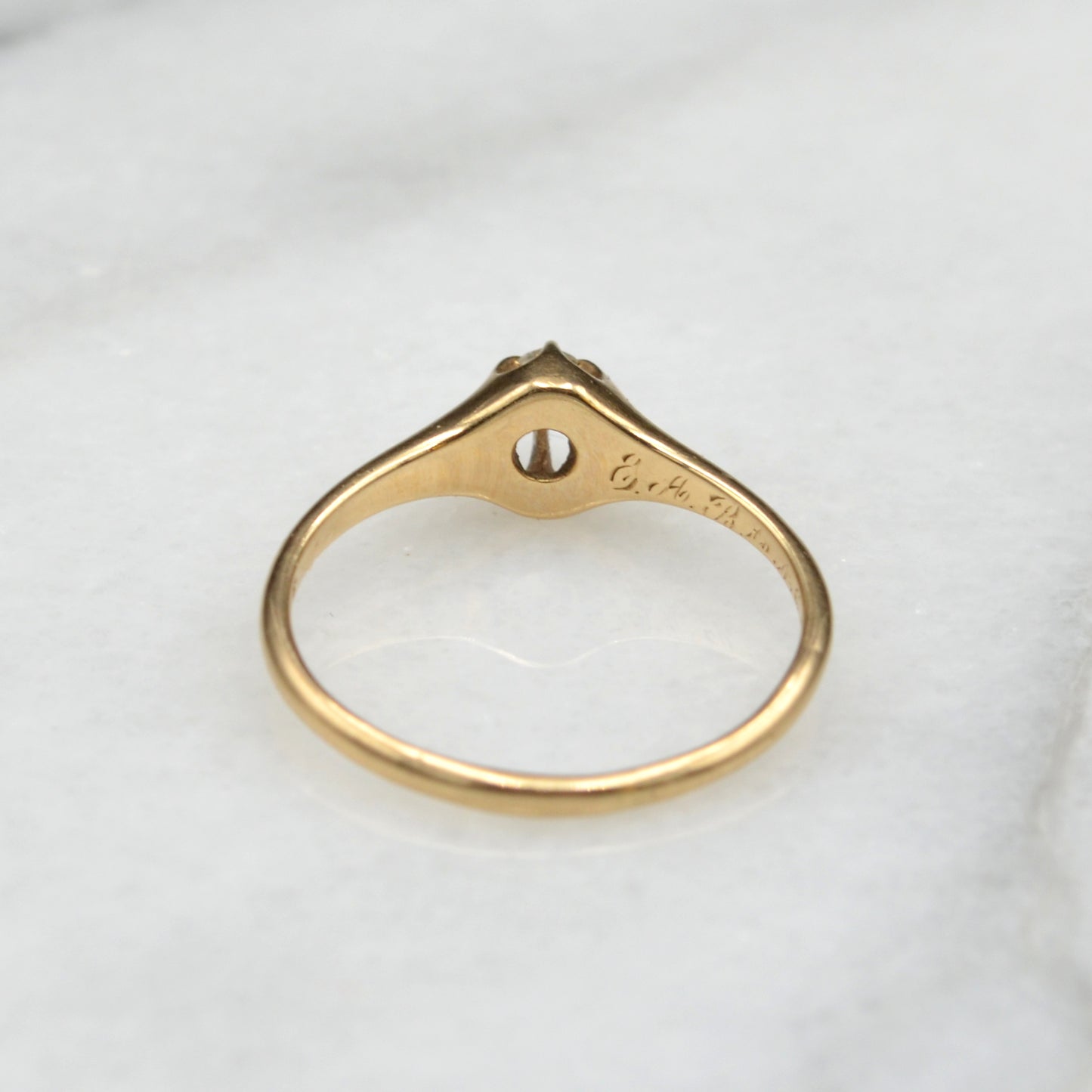 Antique Diamond and 14k Gold Belcher Ring