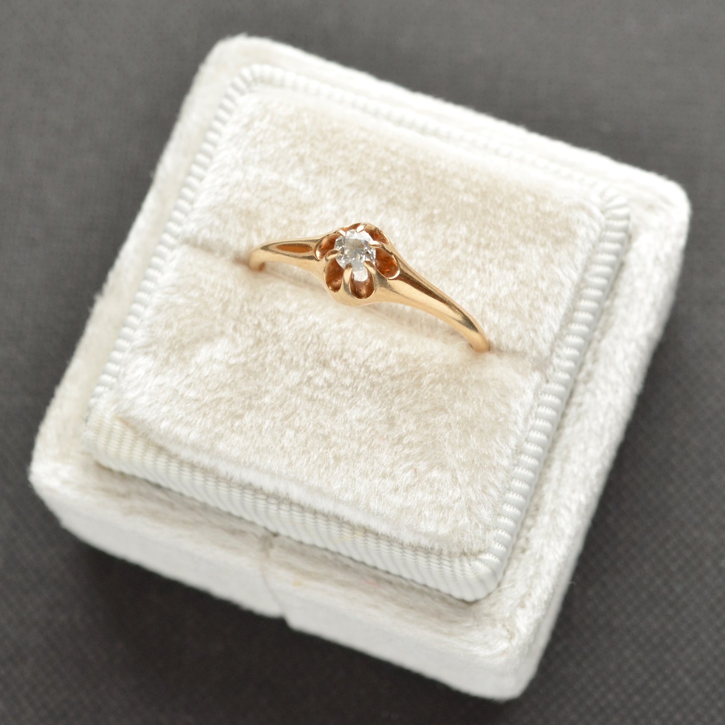 Antique Diamond and 14k Gold Belcher Ring