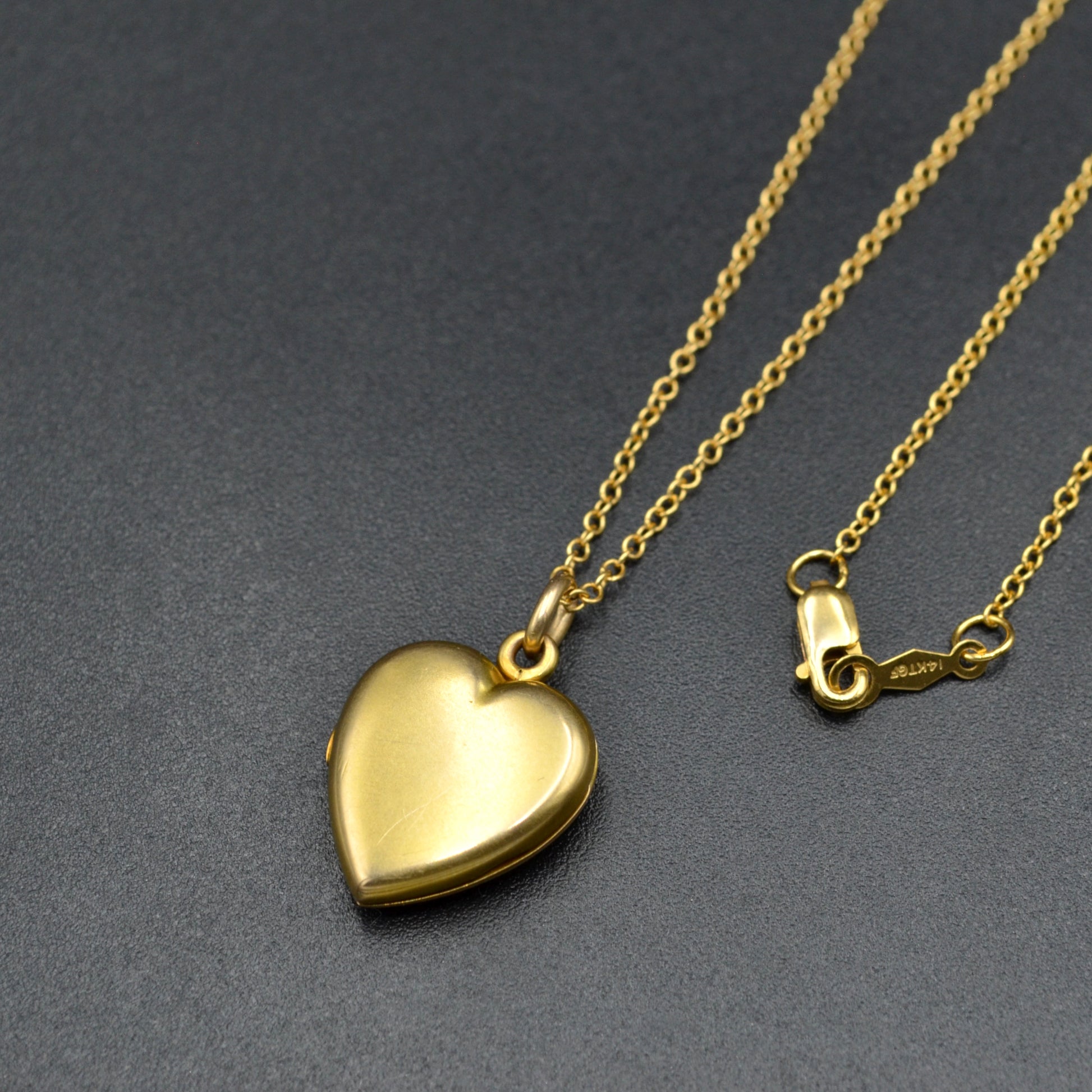 Antique Diamond and 14k Gold Heart Locket