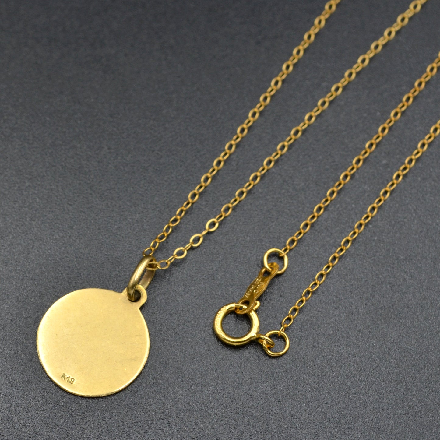 Antique Enamel Ivy Leaf and 18k Gold Necklace