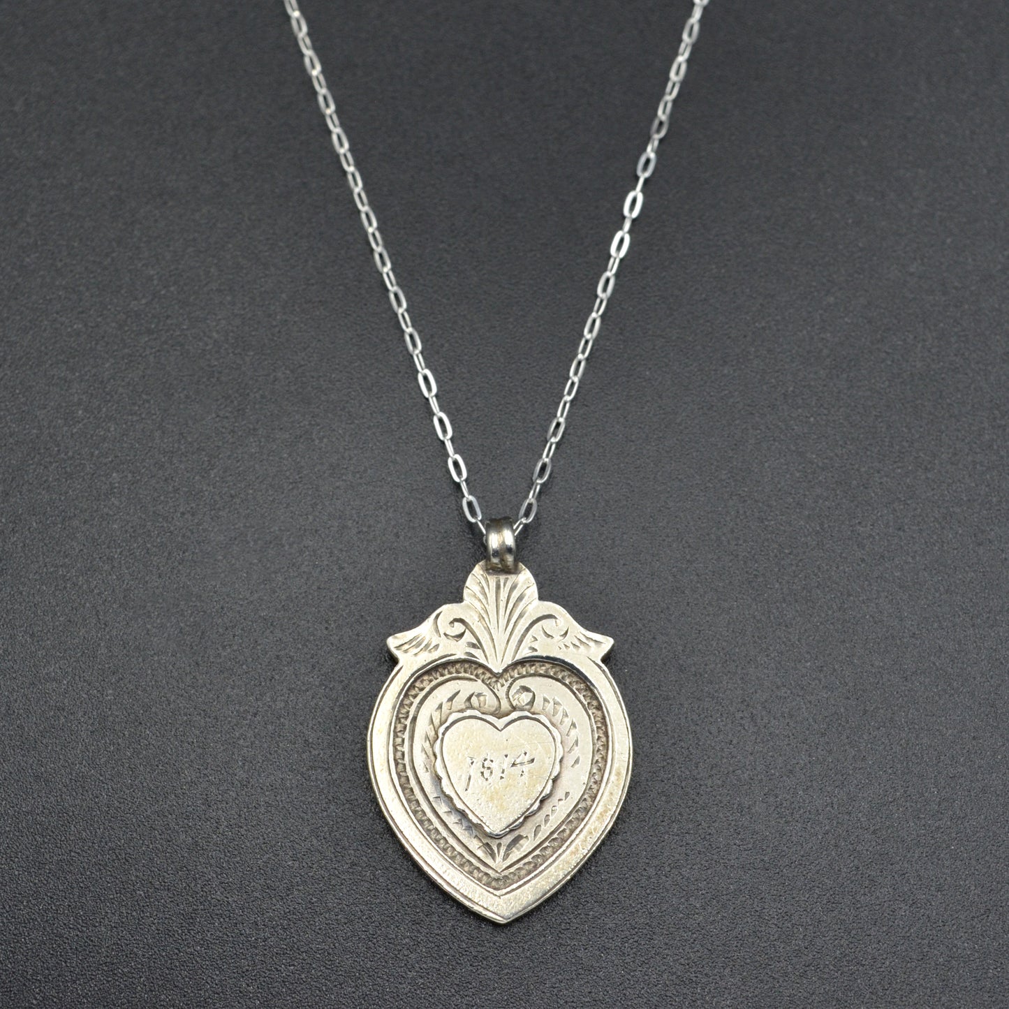 Victorian Silver Heart Necklace