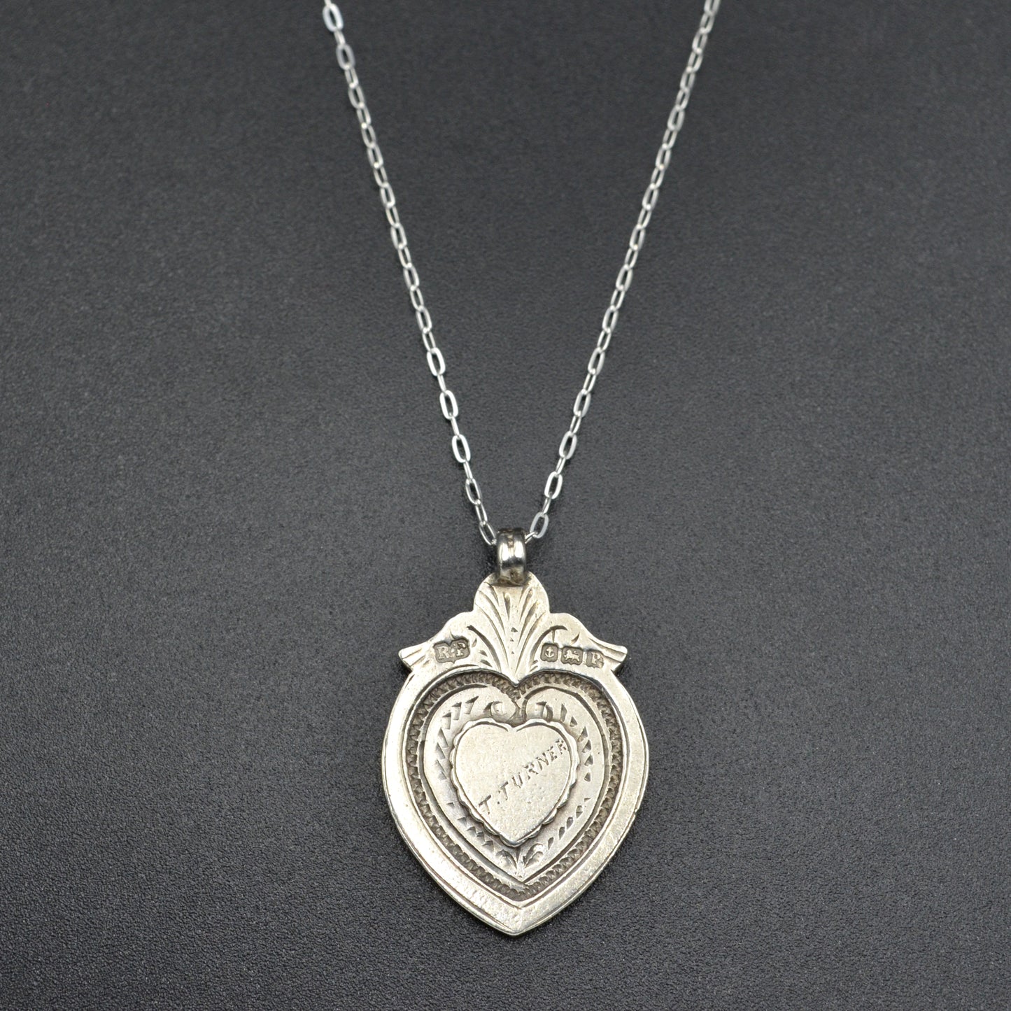 Victorian Silver Heart Necklace