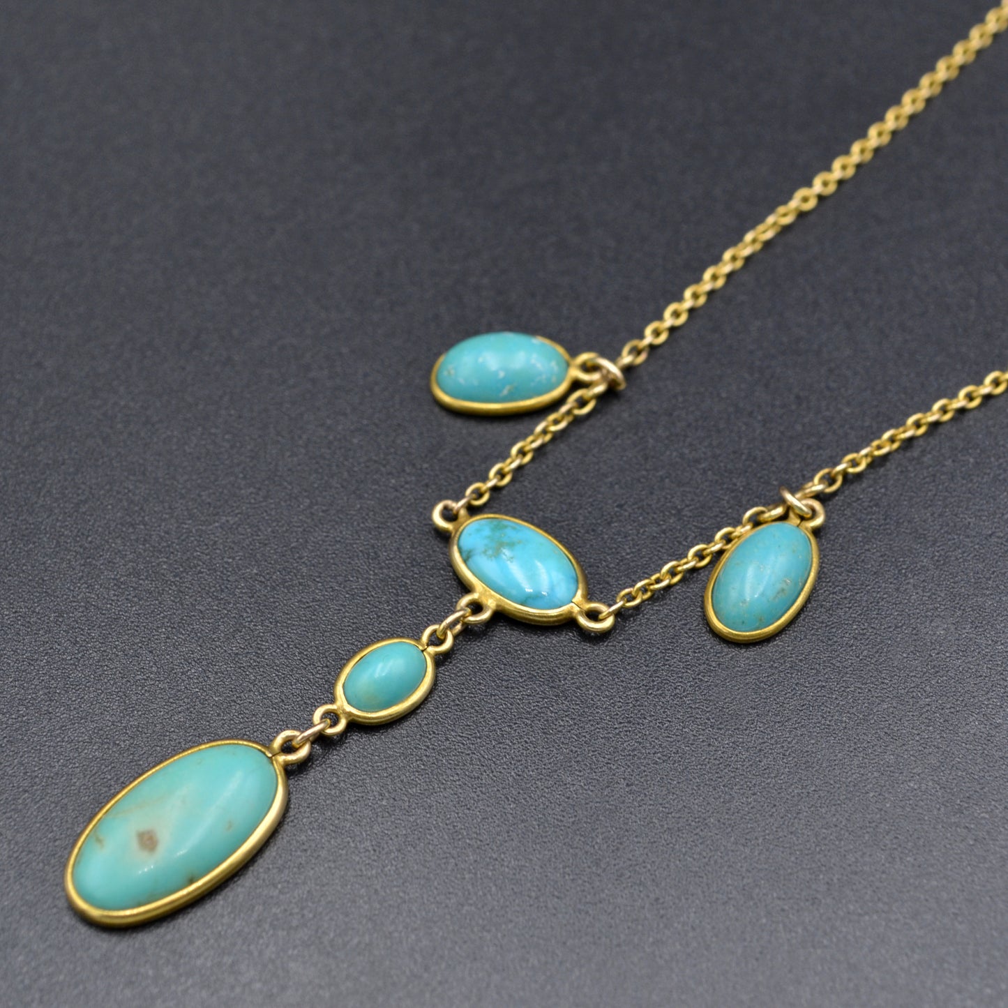 Antique Victorian Turquoise and 10k Gold Necklace
